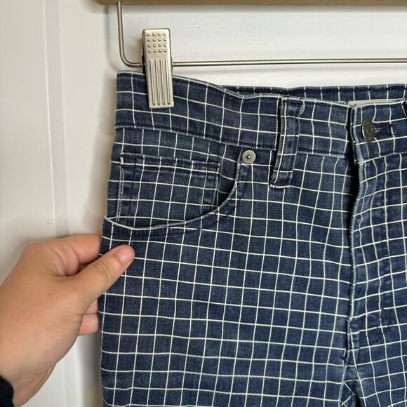 Madewell 9” High Rise Skinny Grid Pattern Windowpane Size 27 Tall - Picture 3 of 8